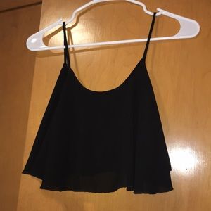 Black Flowy Crop Top
